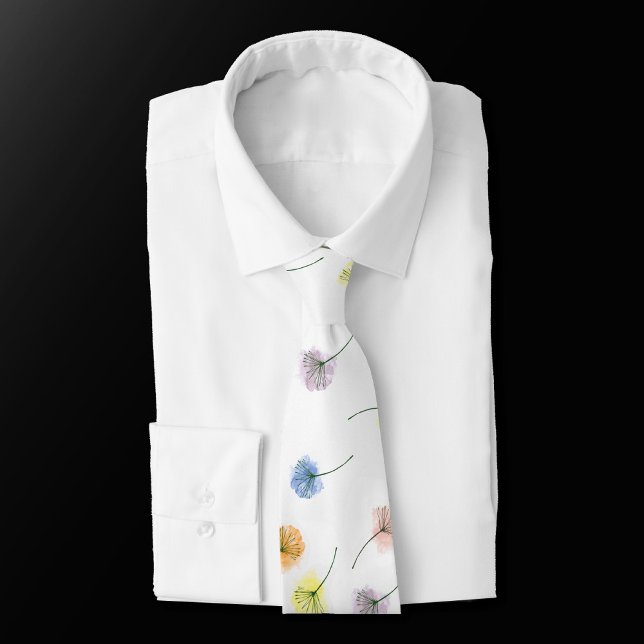 Dancing Dandelions | Watercolor Floral Pattern Tie (Creator Uploaded)