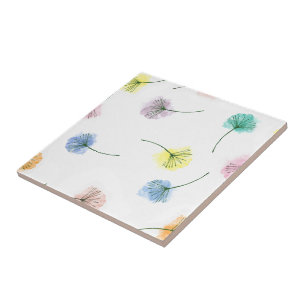 Dancing Dandelions   Watercolor Floral Pattern Tile