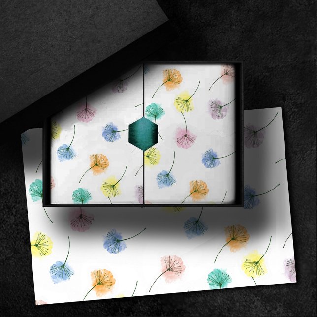 Dancing Dandelions | Watercolor Floral Pattern Tissue Paper (Creator Uploaded)