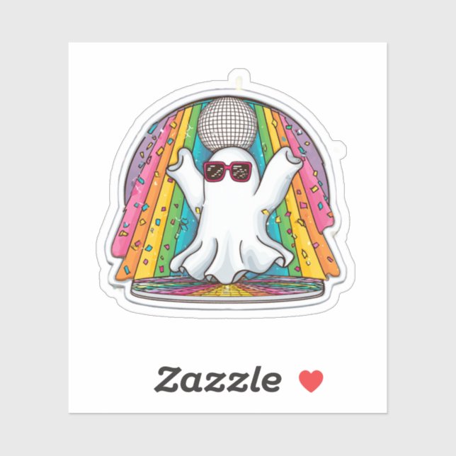  Dancing Disco Ghost Sticker – Colourful Cartoon G (Sheet)