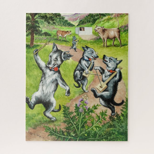 Dancing Dogs by Louis Wain Jigsaw Puzzle (Vertical)