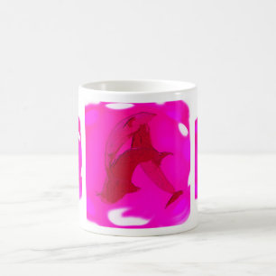 Dancing dolphins at sunset coffee mug
