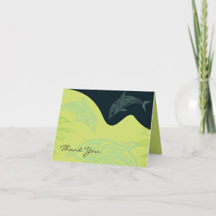 DANCING DOLPHINS Folded Thank You Card