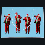 Dancing Donald Trump Christmas MAGA Large Gift Bag<br><div class="desc">Celebrate the holiday season with our Trump Christmas shirt, a perfect way to showcase your support for Donald Trump and the values that resonate with conservatives and Republicans. This festive design embodies the spirit of a Trump victory, reminding us of the promise to "Make America Great Again." As you gather...</div>