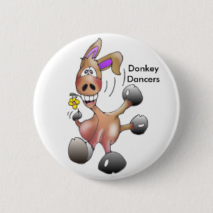 dancing, DonkeyDancers 2 Inch Round Button