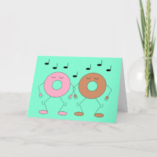 Dancing Donuts Mint Green: Blank Card