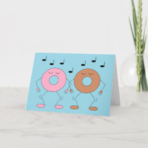 Dancing Doughnuts Light Blue: Blank Card
