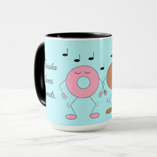 Dancing Doughnuts Light Blue Mug