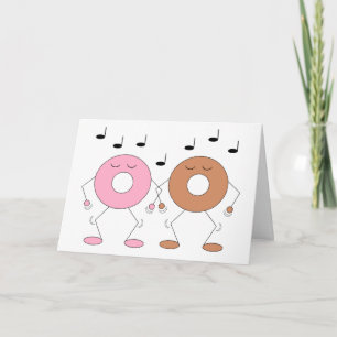Dancing Doughnuts White: Blank Card