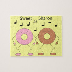 Dancing Doughnuts Yellow Jigsaw Puzzle