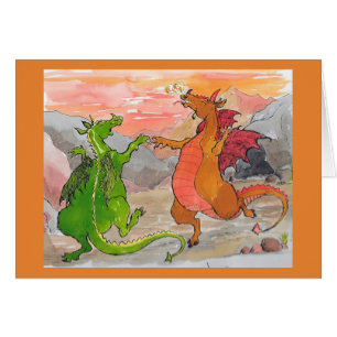 Dancing dragons Birthday card