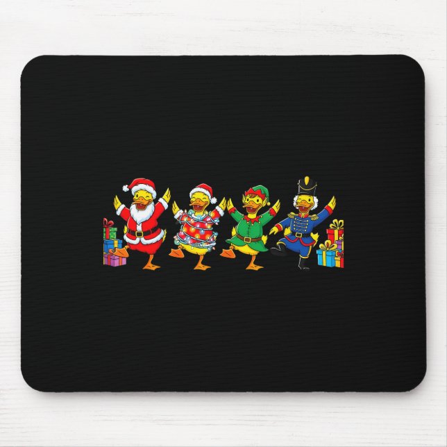 Dancing Ducks Christmas Cute Holiday Party Apparel Mouse Pad (Front)