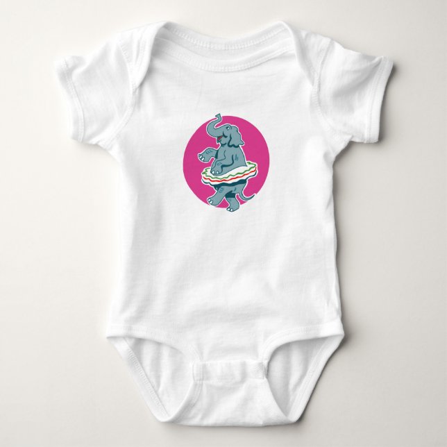 Dancing Elephant  Baby Bodysuit (Front)