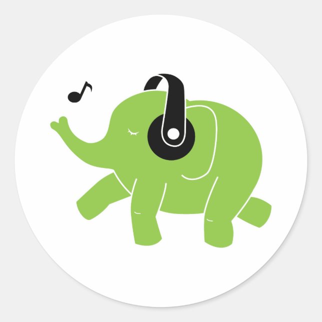 Dancing Elephant Classic Round Sticker (Front)