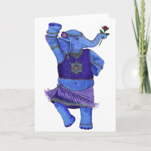 Dancing Elephant Greeting Card