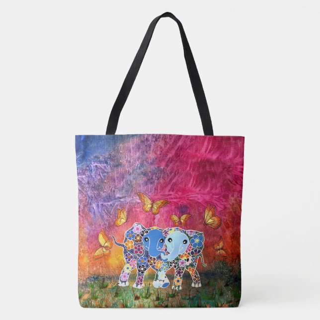 Dancing Elephants Tote Bag (Front)
