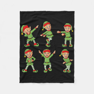 Dancing Elf Christmas Dance Challenge Boys Girls K Fleece Blanket