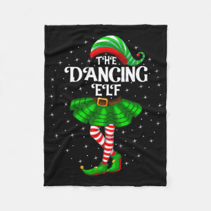 Dancing Elf Christmas Family Matching Women Girls  Fleece Blanket