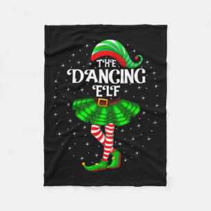 Dancing Elf Christmas Family Matching Women Girls  Fleece Blanket