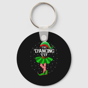 Dancing Elf Christmas Family Matching Women Girls Keychain