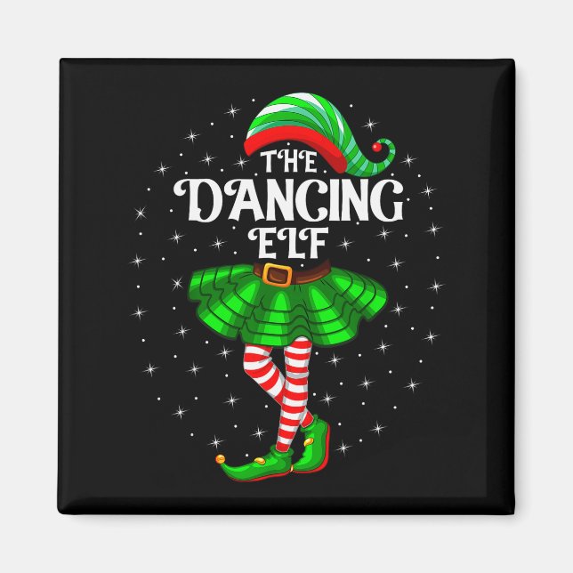 Dancing Elf Christmas Family Matching Women Girls  Magnet (Front)