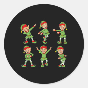 Dancing Elf Dance Challenge Boys Girls Kids Xmas Classic Round Sticker
