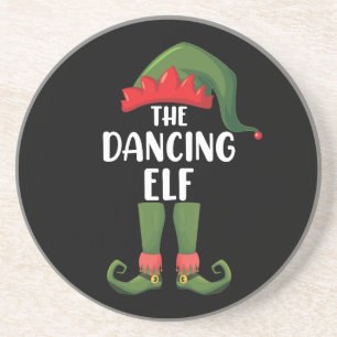 Dancing Elf Family Matching Group Christmas Party  Coaster
