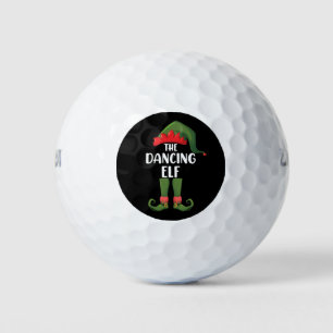 Dancing Elf Family Matching Group Christmas Party  Golf Balls