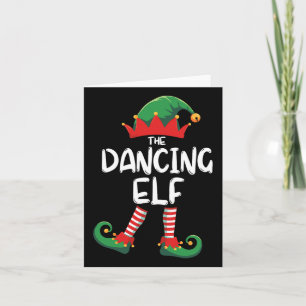 Dancing Elf Matching Family Group Christmas Party  Card