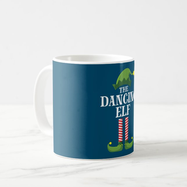 Dancing Elf Matching Family Group Christmas Party Coffee Mug (Front Left)