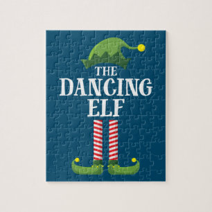 Dancing Elf Matching Family Group Christmas Party Jigsaw Puzzle
