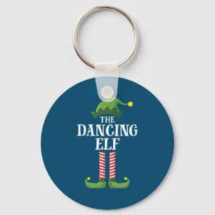 Dancing Elf Matching Family Group Christmas Party Keychain