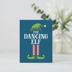 Dancing Elf Matching Family Group Christmas Party Postcard