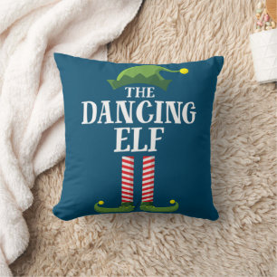 Dancing Elf Matching Family Group Christmas Party Throw Pillow