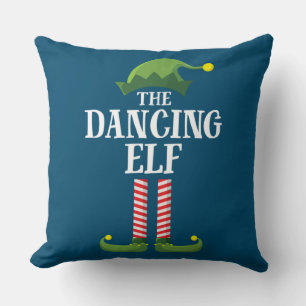 Dancing Elf Matching Family Group Christmas Party Throw Pillow