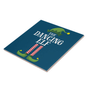 Dancing Elf Matching Family Group Christmas Party Tile