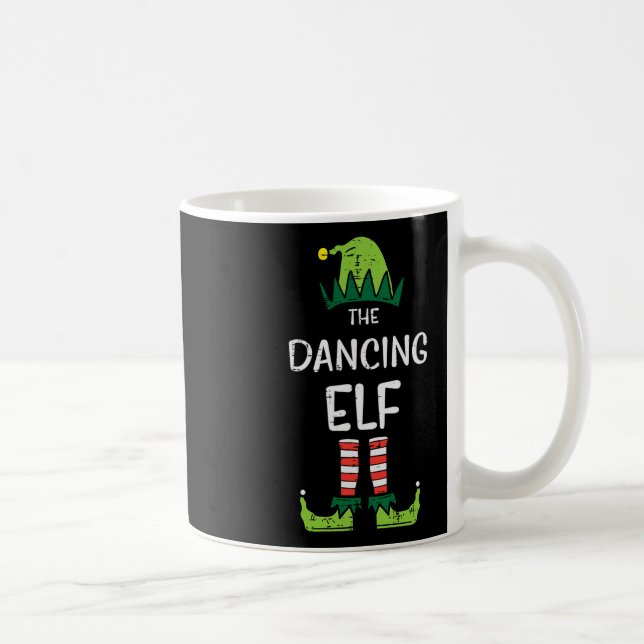 Dancing Elf Xmas Pjs Matching Christmas Pyjamas Fa Coffee Mug (Right)