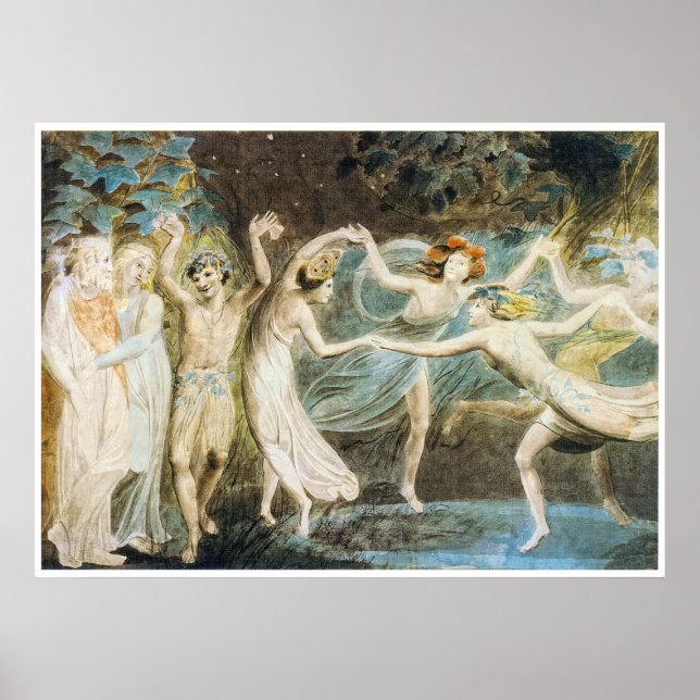 Dancing Fairies Poster by William Blake (Front)