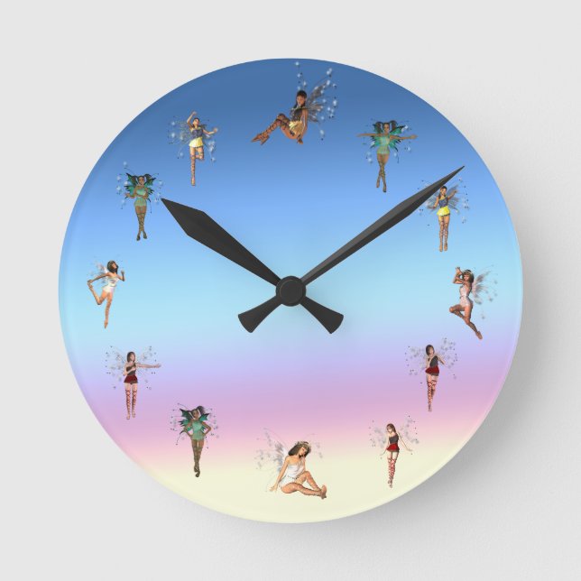 Dancing Fairies Round Clock (Front)