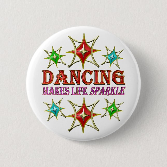 DANCING FANCY STARS 2 INCH ROUND BUTTON (Front)