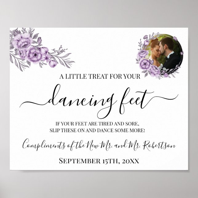 Dancing Feet Flip Flops Wedding Reception Sign (Front)