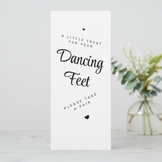Dancing Feet Sign Wedding Flip Flops Invitation (Standing Front)