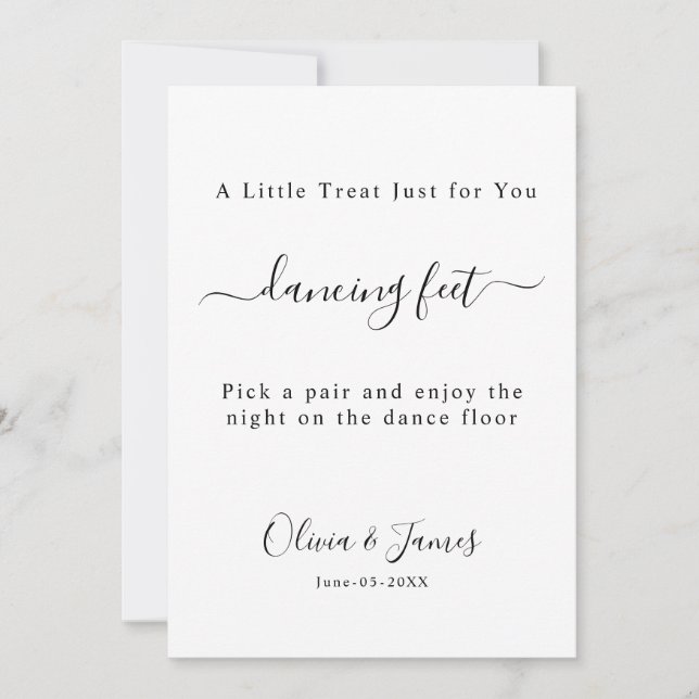 Dancing Feet Wedding Sign Template, Invitation (Front)