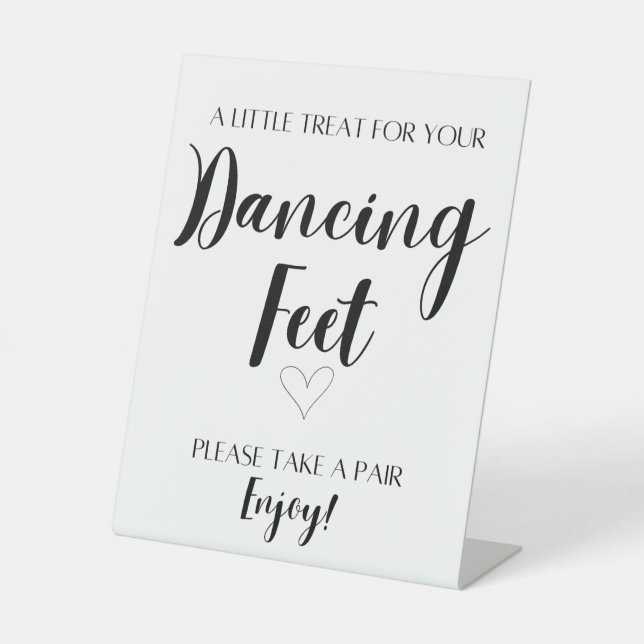 Dancing Feet Wedding Table Top Sign (Front)