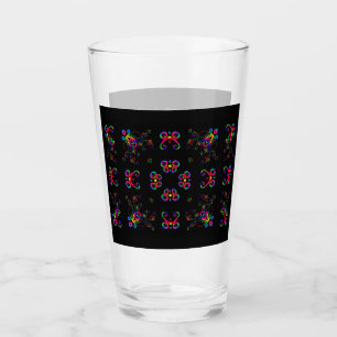 Dancing Fiesta Flowers Glass