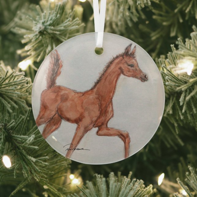 Dancing Filly by Hevener Glass Ornament (Insitu)