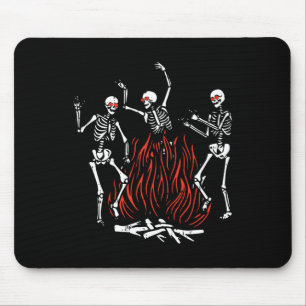 Dancing Fire Valentines Day Funny Bones Heart Love Mouse Pad