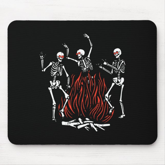 Dancing Fire Valentines Day Funny Bones Heart Love Mouse Pad (Front)