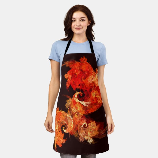 Dancing Firebirds Abstract Art Apron (Worn)