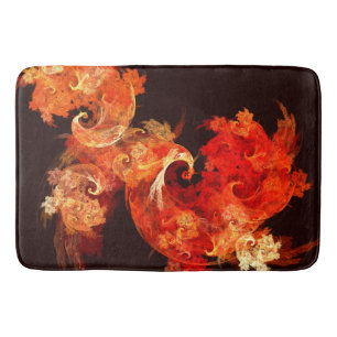 Dancing Firebirds Abstract Art Bath Mat